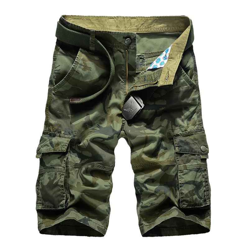 Camouflage Camo Cargo-Shorts Herren Herren Casual Shorts Männlich Lose Arbeitsshorts Mann Outdoor Wandern Kurze Hosen Übergröße