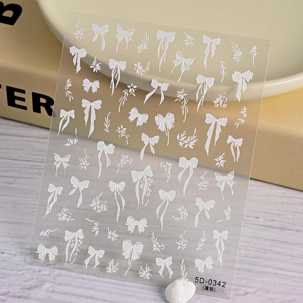 

5D рельєфна наклейка для нігтів Sweet Bow Тривимірна рельєфна наклейка для нігтів Nude Pink Bow Nail Art Sticker 5D-0342