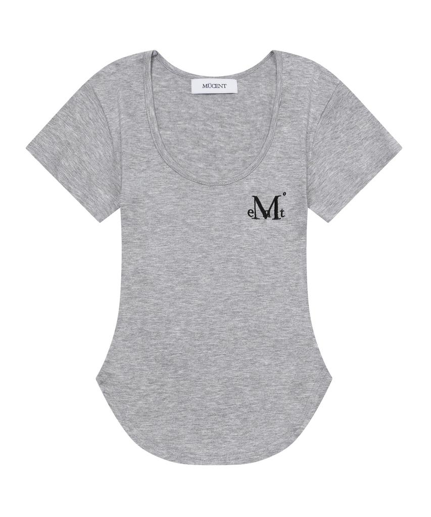 MUCENT Muse Cut U-Neck Crop Rounded Short Sleeve T-Shirt (5 Colors)