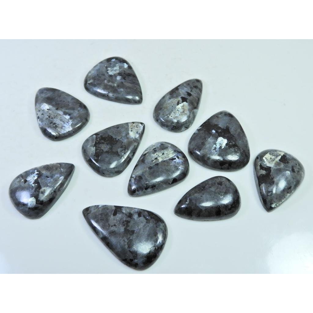 341Cts. Natural Larvikite Pear Shape Cabochon Loose Gemstone 10Pcs Lot C-1931