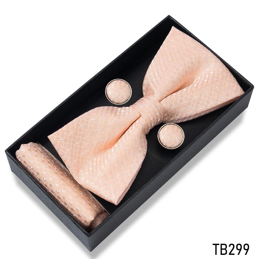 Classic Bowtie Bow Ties for Mens Butterfly Bowknot Pocket Square Cufflinks Suit Set Bussiness Accessories