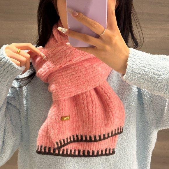 Atmosphere Premium Maillard Winter Warm Scarf Fair Island Knitted Fashion Korean Version Couple Shawl Scarf