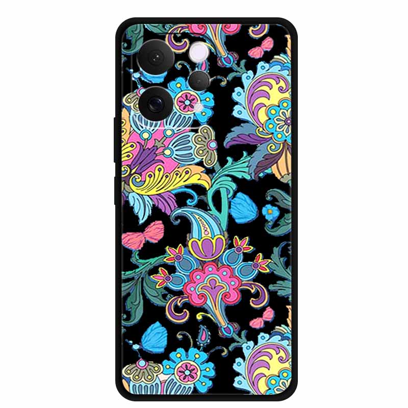 Coque For Vivo S50 V2528A Case 6.59" Black Silicone Case Cartoon Cat Shockproof Soft Back Cover For Vivo S50 5G 2025 Phone Case