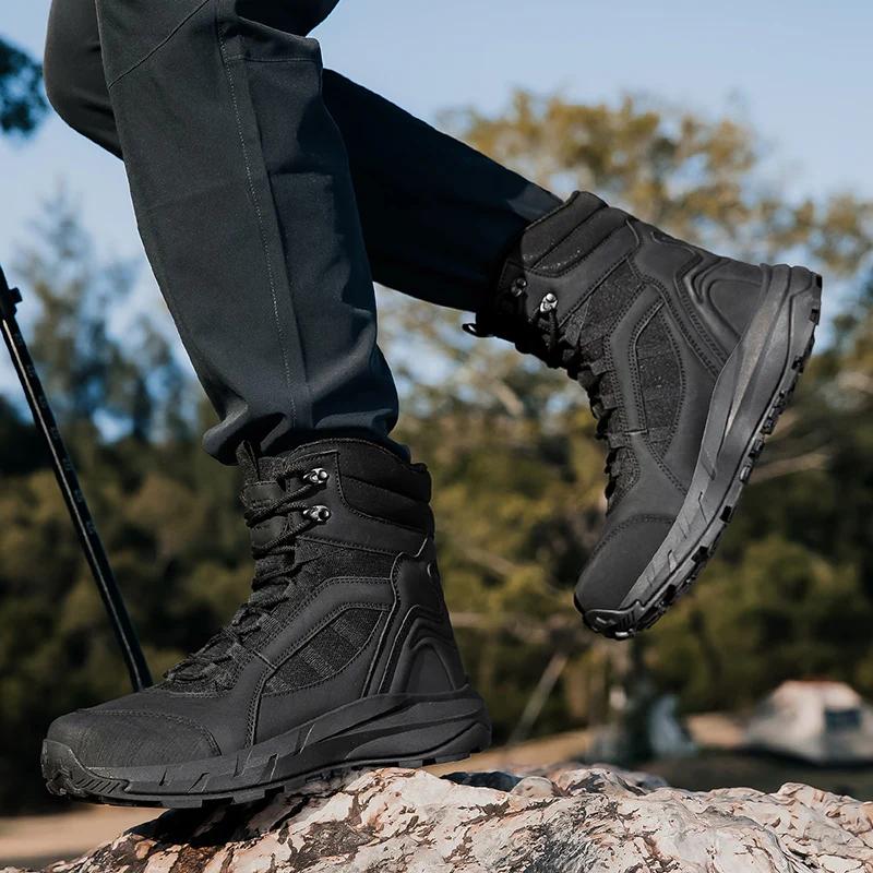 2025 Fashion Men's Desert Combat Boots Outdoor Leather Hiking Shoes Men Hunting Work Safty Shoes Men's Short Boots ankle boots