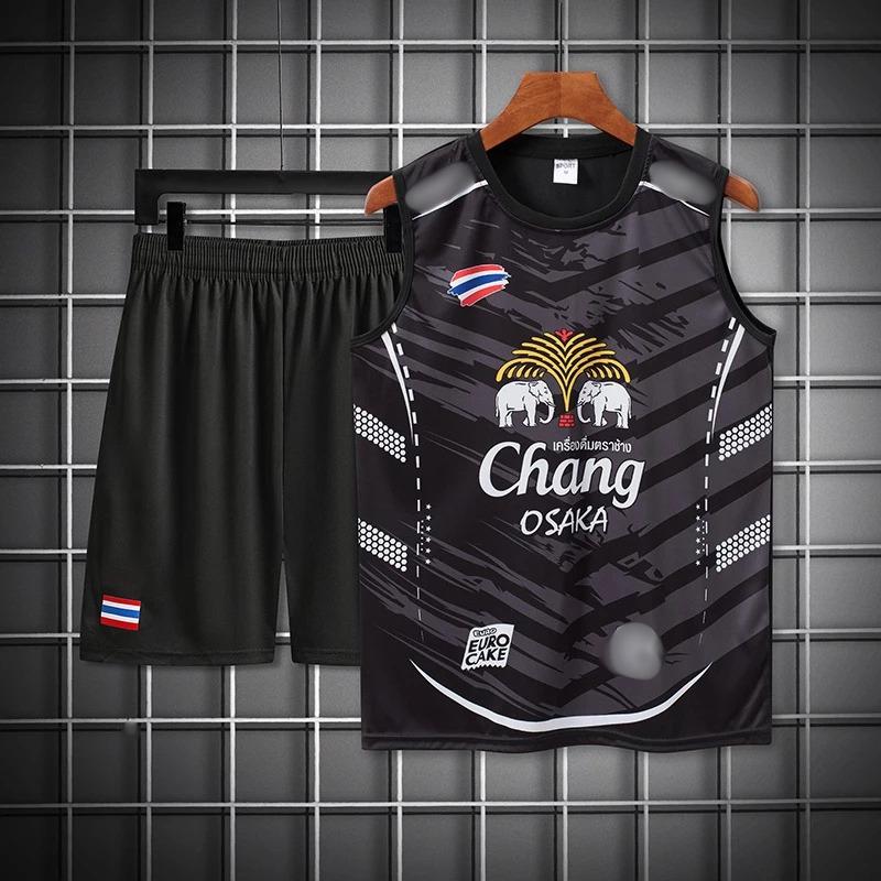 

Unisex Tank Top Shirt Sleeveless JERSEY Training THAILAND National Football Soccer Quick Dry Round O Neck Polyester Uniform Sport Outdoor Elephant M