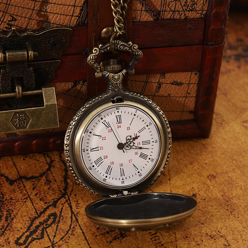 Модные классические мужские часы Санта-Клаус Лось Кварцевые карманные часы Винтажные — фото 4