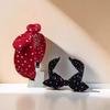Vintage Hong Kong Red Polka Dot Bow Headband – Nostalgic Wide-Brimmed Headdress for Women