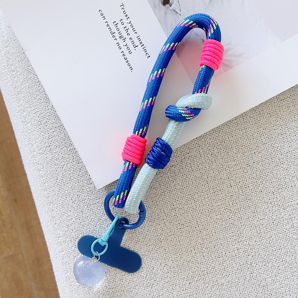 Korea Universal Braided Mobile Phone Lanyard Strap Love pendant Hanging Chain Ring Cord Patch Wrist Strap Cell Phone Detachable