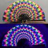 UV-Tinte Druck Bambusfächer Faltbar 33cm Bunt Reflektierend Fächer Leicht Tragbar Halten Laserfarben Handfächer