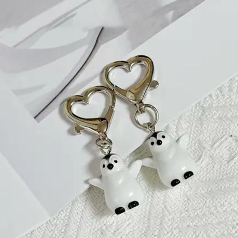 Eleganter Charme 3D Pinguine Schlüsselanhänger Robuste Harz Modeaccessoire Praktisch für Paare und Liebhaber Geschenkideen