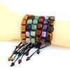 Hand-Woven Colorful Crystal Bracelet Rectangular Stone Yoga Bracelet B62