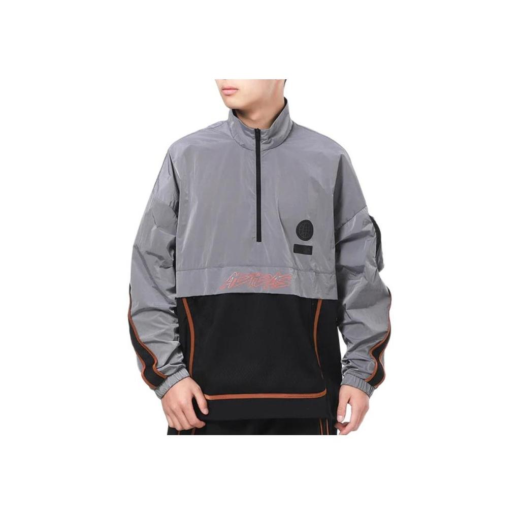 Adidas Sports Stand Collar Half-Zip Jacket Men Jackets Black Grey GP0843