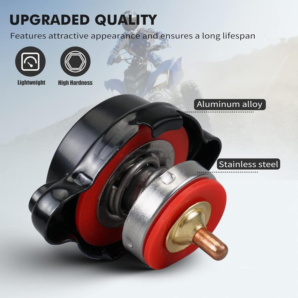 NICECNC Motorcycle Radiator Cap with Temperature Gauge Compatible with Yamaha Raptor700R 2006-2026, YFZ450R 2021-2026, Wolverine X2/X4 2018-2020, See