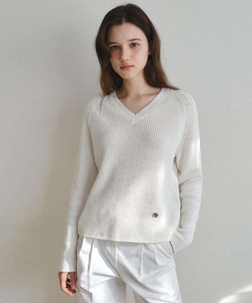 Wednesday Oasis For Woman Easy Hazzi V-Neck Knit_Ivory(Wc26Kn06)