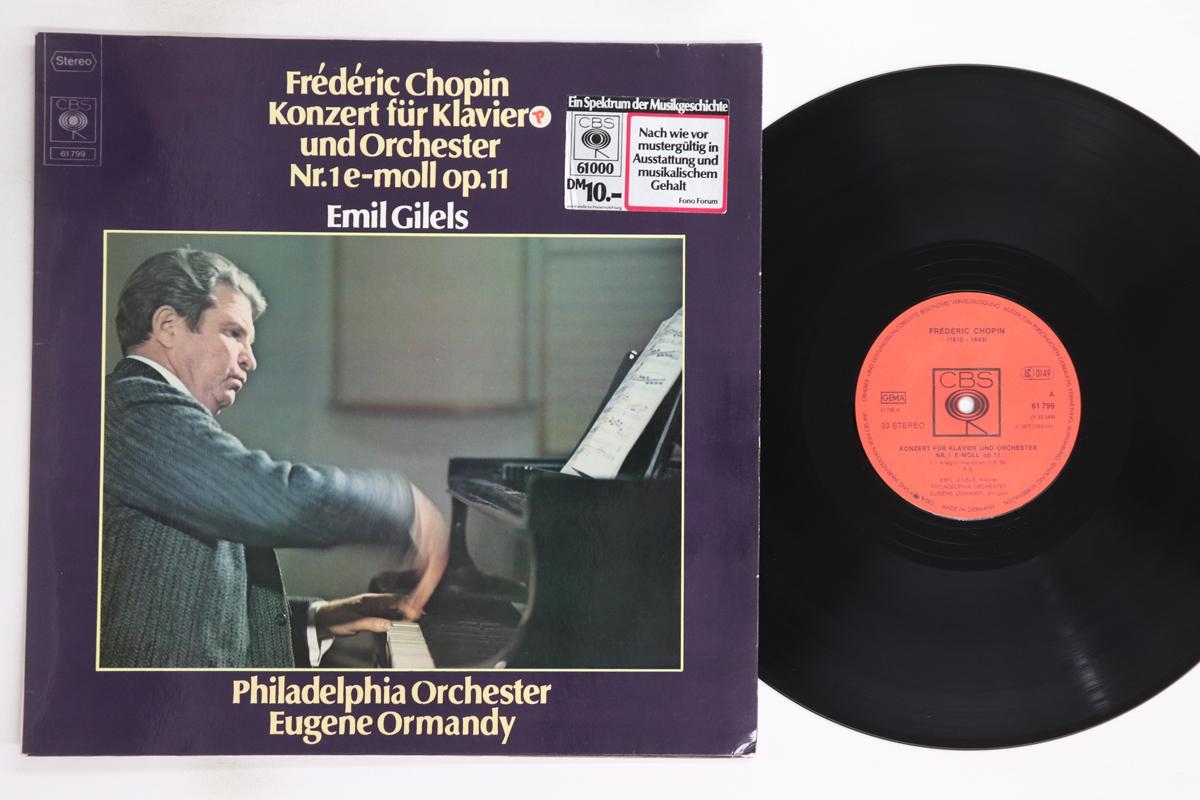 

LP Record EMIL GILELS, EUGENE ORMANDY, PHILAD - Chopin Konzert Fur Klavier Und Orch 61799 CBS 1977 Germany Classical Used
