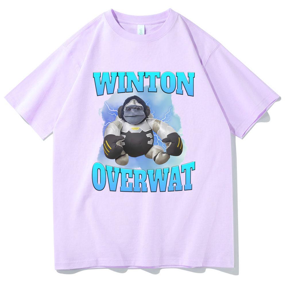 Winton Overwat Meme Funny Meme Tshirt Mens Summer Tees Men Women Fashion Oversized Streetwear Male Vintage Casual Loose Tshirt