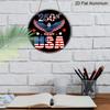 2D Flat, 1pc Round Aluminum Hanging Sign, 250th USA Patriotic Bald Eagle Design, Vintage American Flag Metal Sign, Perfect for Front Door, Porch