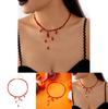 Art Deco Crystal Necklace For Women With Copper Chain Geometric Pendant
