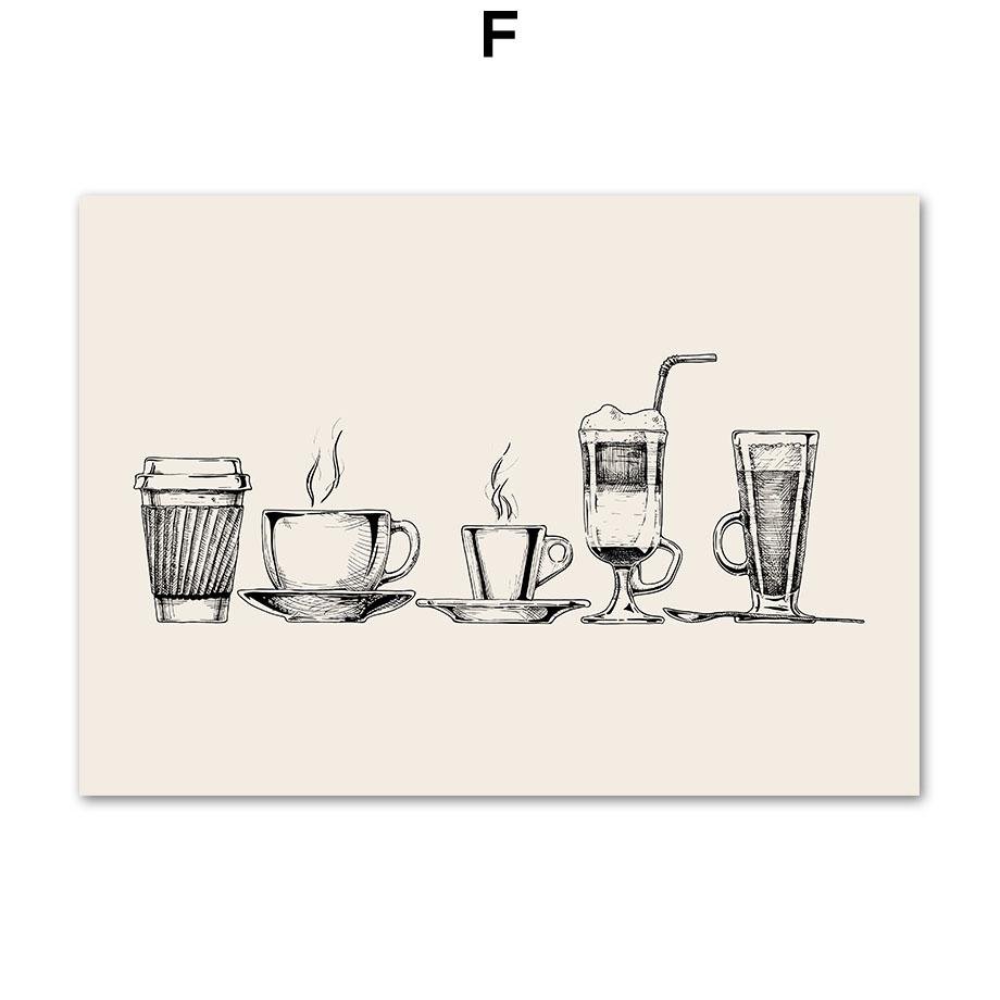 Abstract Coffee Line Definition Coffea Arabica Wall Art Canvas Painting Posters And Prints Wall Pictures Cafe Bar Kitchen Decor