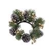 Christmas Candle Rings Wreaths with Artificial Flower and Pinecones for Christmas Table Centerpieces Pillars Wine Bottle