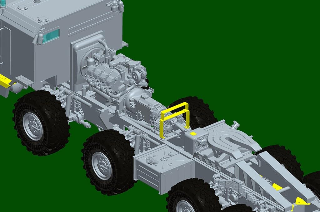 Trumpeter 1/35 Scale Russian Federal Army BAZ-6403 Tractor & ChMZAP 9990-071 Trailer Plastic Model Kit 01086