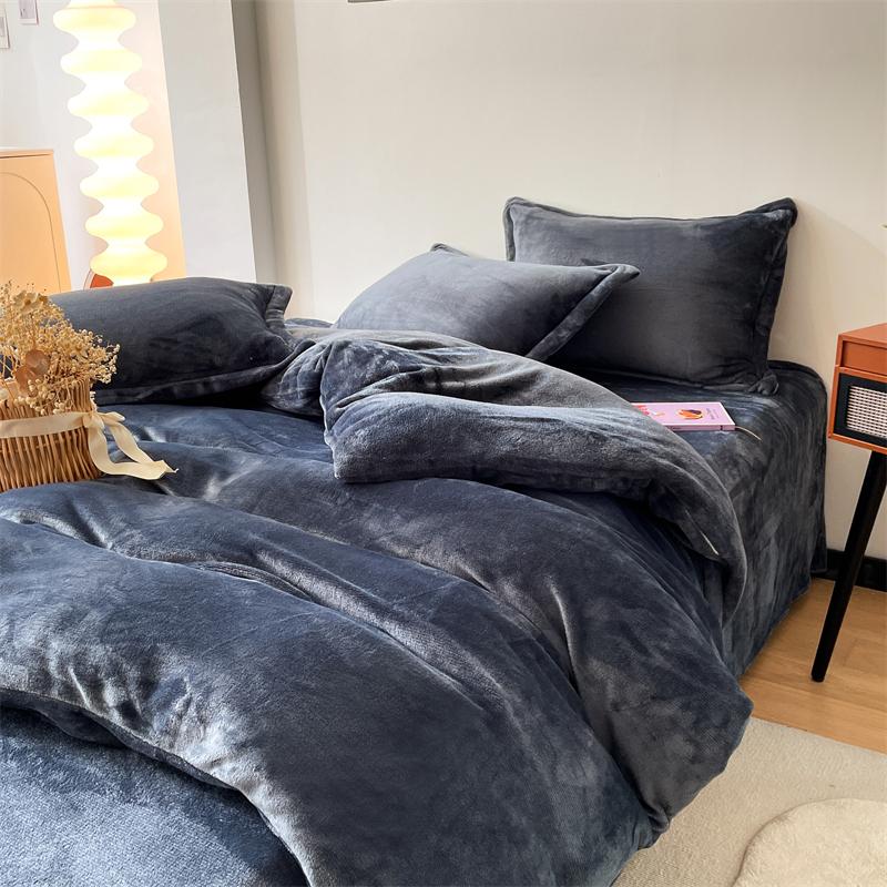 Winter Flannel Duvet Cover Solod Color Soft Warm Quilt Cover Cozy Thick Comforter Cover for Adults Children Queen King Bed Linen