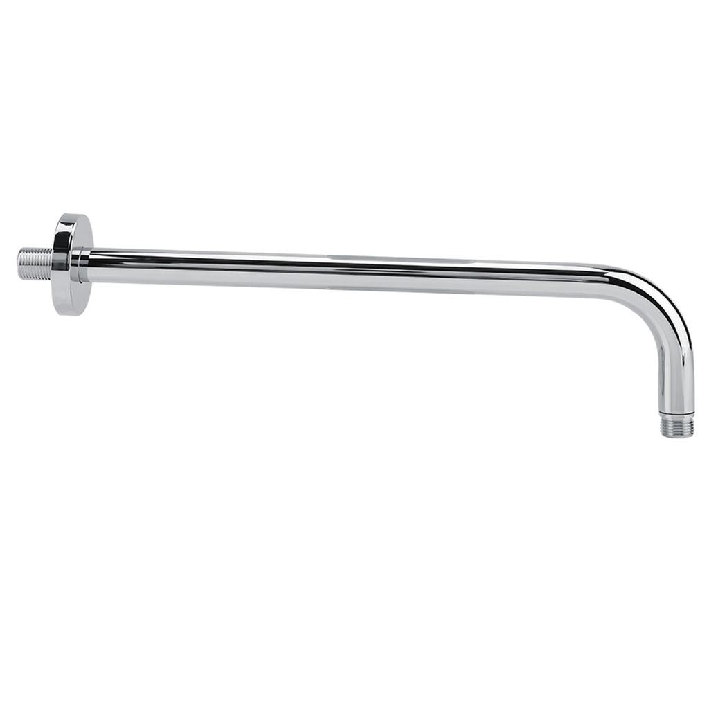 Extra Long Stainless Steel Shower Rain Head Arm Replacement Flange Set Wall Fixed Chrome Finish