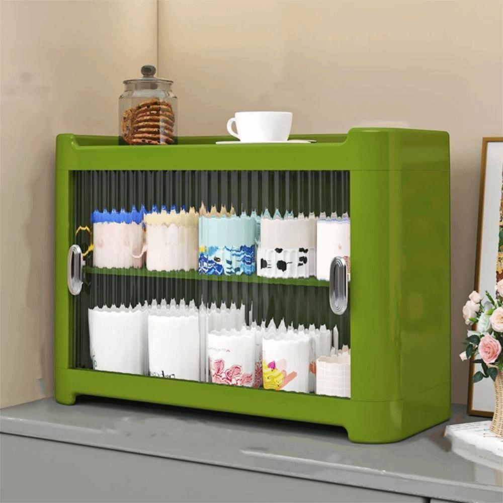 Dust-Proof Cup Storage Box Space Saving Kitchen Organizer Light Luxury Water Cup Holder  Kitchen