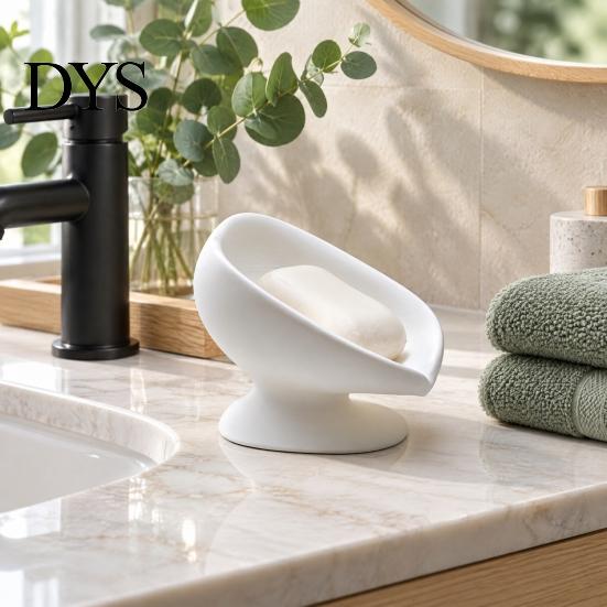Waterproof Soap Tray 3D Printed Dish, Self Draining Bar Holder for Bathroom Compact Sink Accessory Countertop, Modern Raised Kitchen and Shower