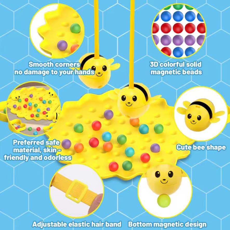 Children Multiplayer Fishing Magnetic Tabletop Game Toy Little Bee Chessboard Game Interactive Education Toy Party