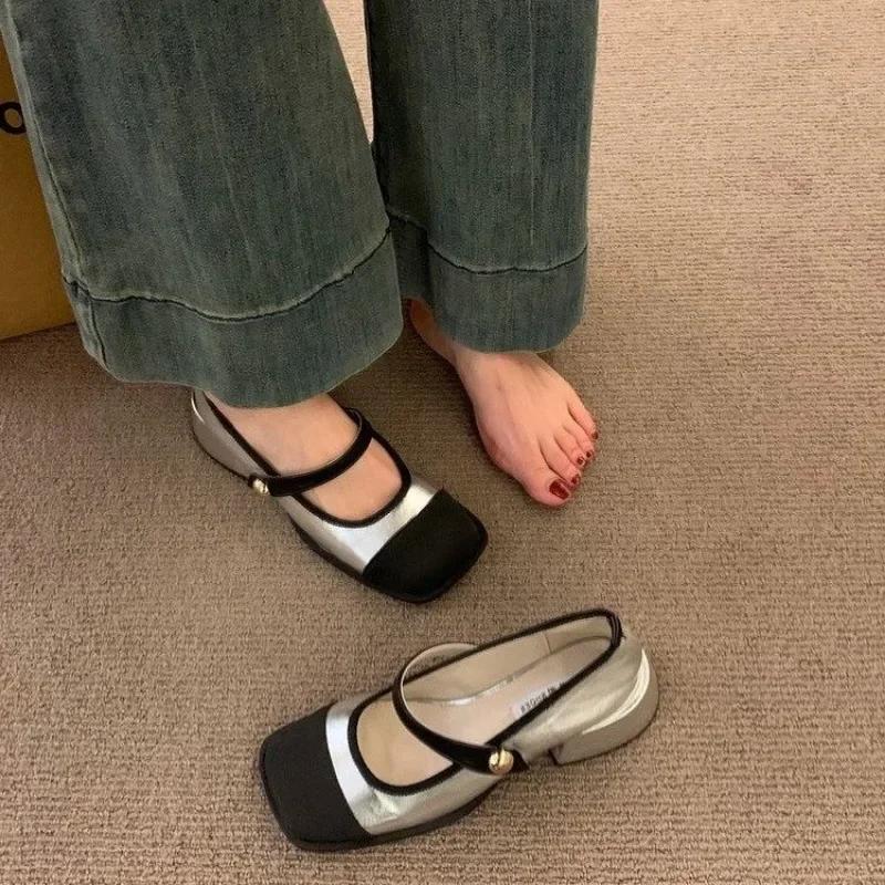 Fashion Women Flat Shoes Fashionable and Versatile Square Toe French Shoes Women New Summer Soft Soled Beanie Shoes