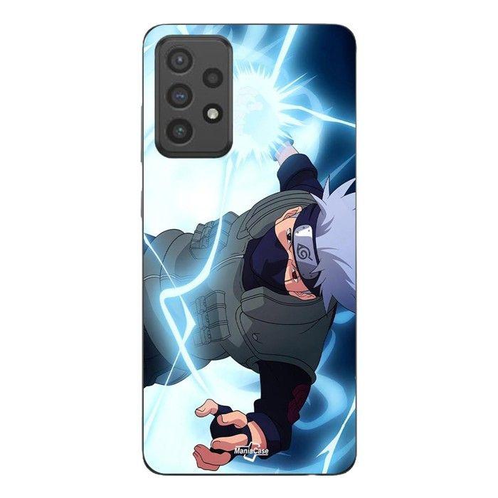 Coque de téléphone - MANIACASE - Samsung Galaxy A53 - Silicone TPU - Noir - Naruto masque pouvoir