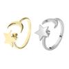 Gold Silver Korean Fashion Personality Jewelry Creative Running Bead Ring Star Moon Spinning Ring Women's Simple Rin