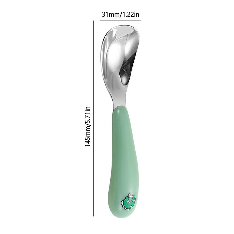 Spoon Kawaii Household Fall Prevention 304 Stainless Steel Baby Children Complementary Food Spoon Tableware Girl
