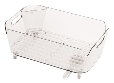 Pearl Metal Dish Drainer Rack Set (Clear), 38cm Wide X 24cm Deep X 15cm High, Acrylic, HB-3731
