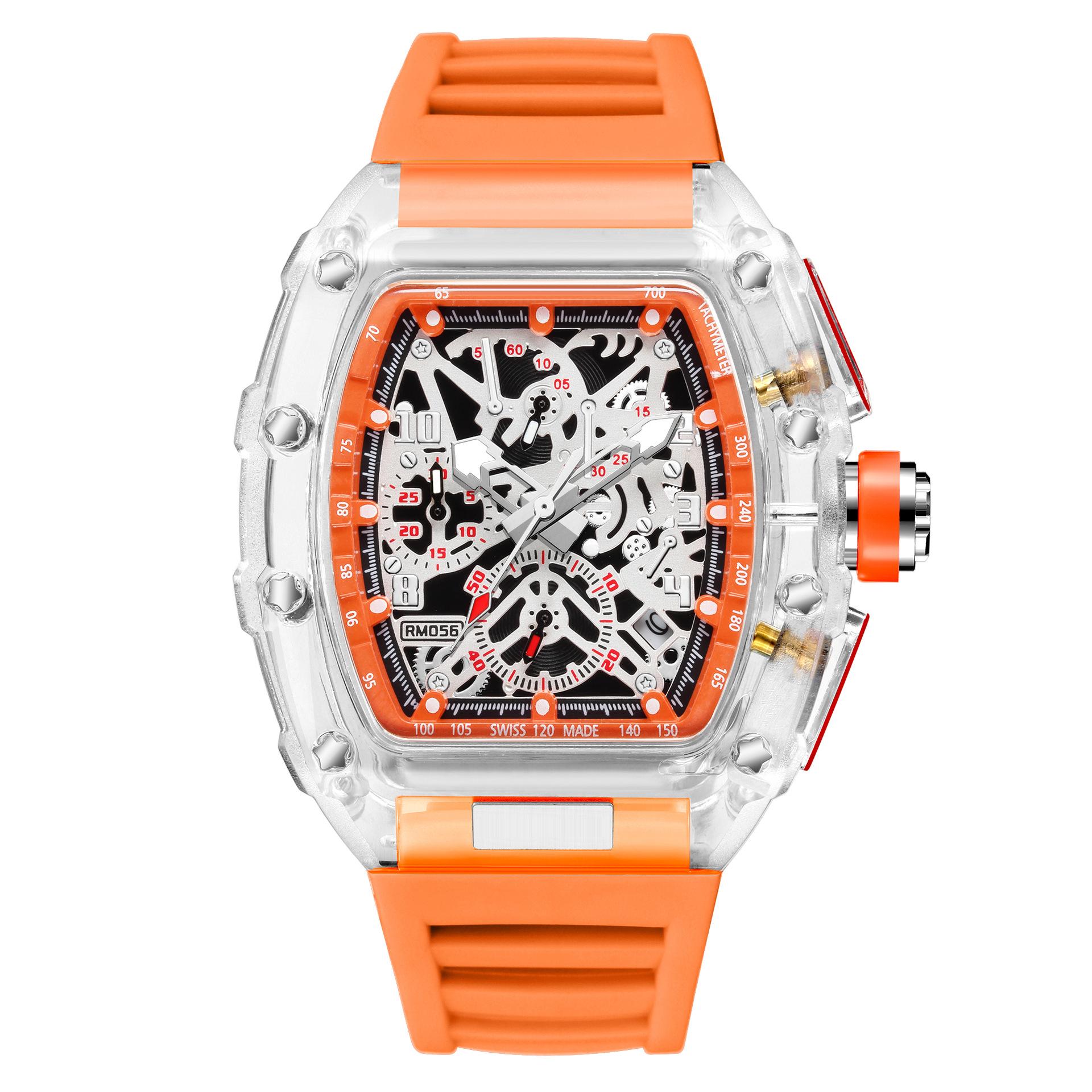 

Прозрачные немеханические часы в форме бочки