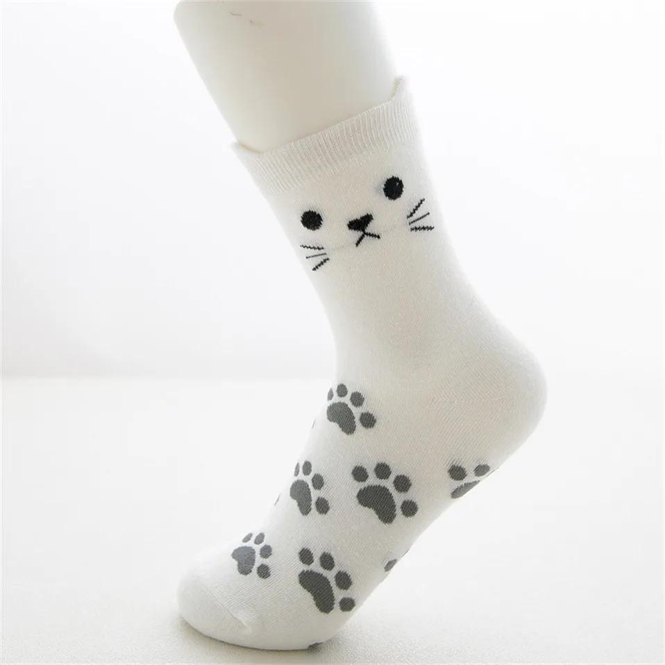 New Fashion Women's Cartoon Harajuku Socks Colorful Cute Funny Happy Cat Animal 4 Season Socks for Girl Christmas Gift