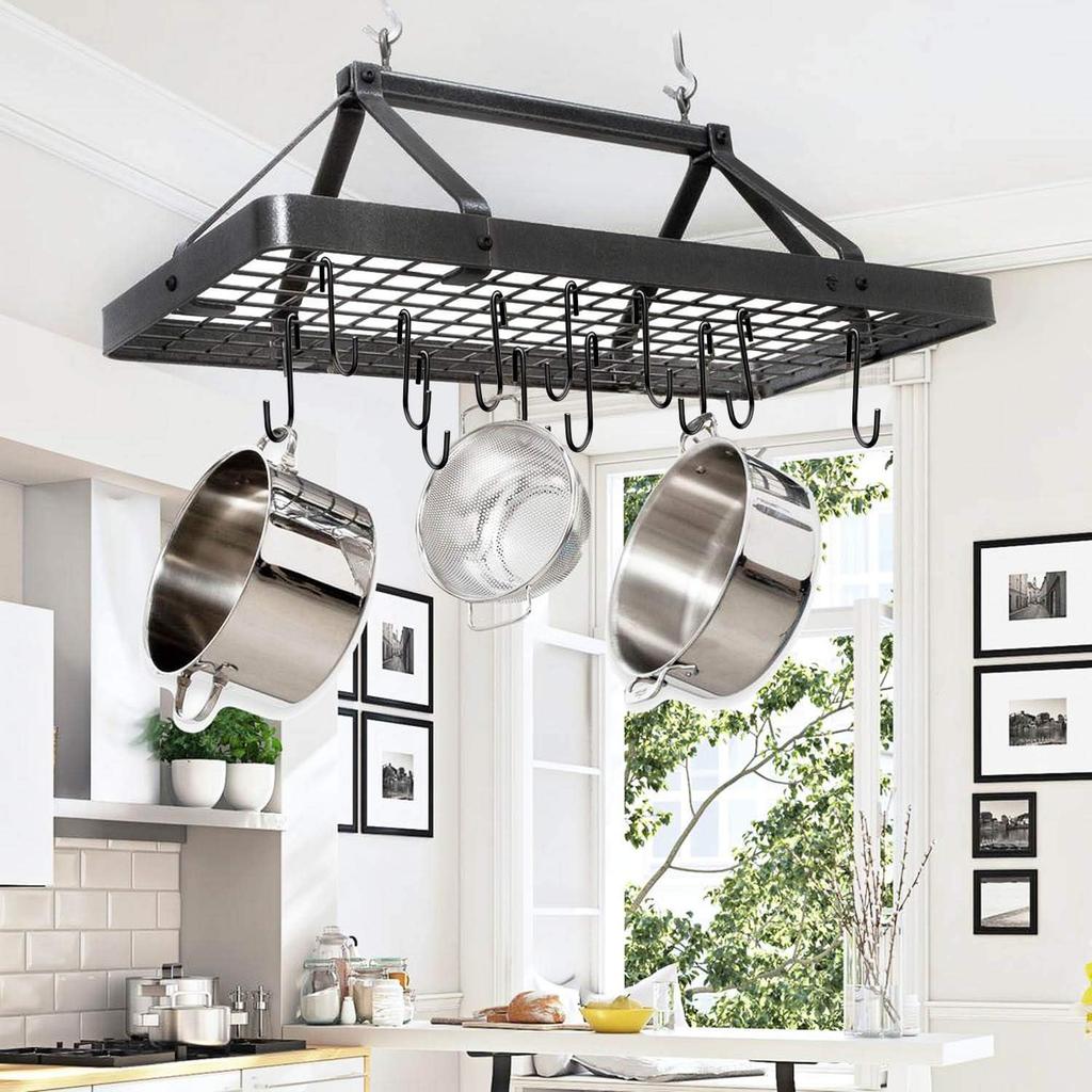 18 Pack 4 inch Heavy Duty S Hooks Pan Pot Holder Rack Hooks S Shaped Hooks Hangers for Oval Ceiling Pot Rack Hanging Kitchenware Spoons Pans Pots