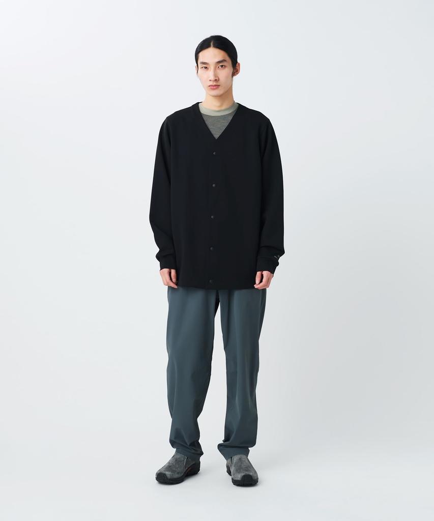 Snow Peak Double Knit Cardigan Knit Cardigan for Men and Size L CS-26SU008 Women, Black,