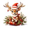 Christmas Cute Deer Christmas Hat Window Stickers Home Wall Stickers