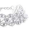 Luxus Temperament Kristall Strass Anhänger Choker Halsband Silberbeschichtete Kette Halskette Damen Hochzeits Schmuck