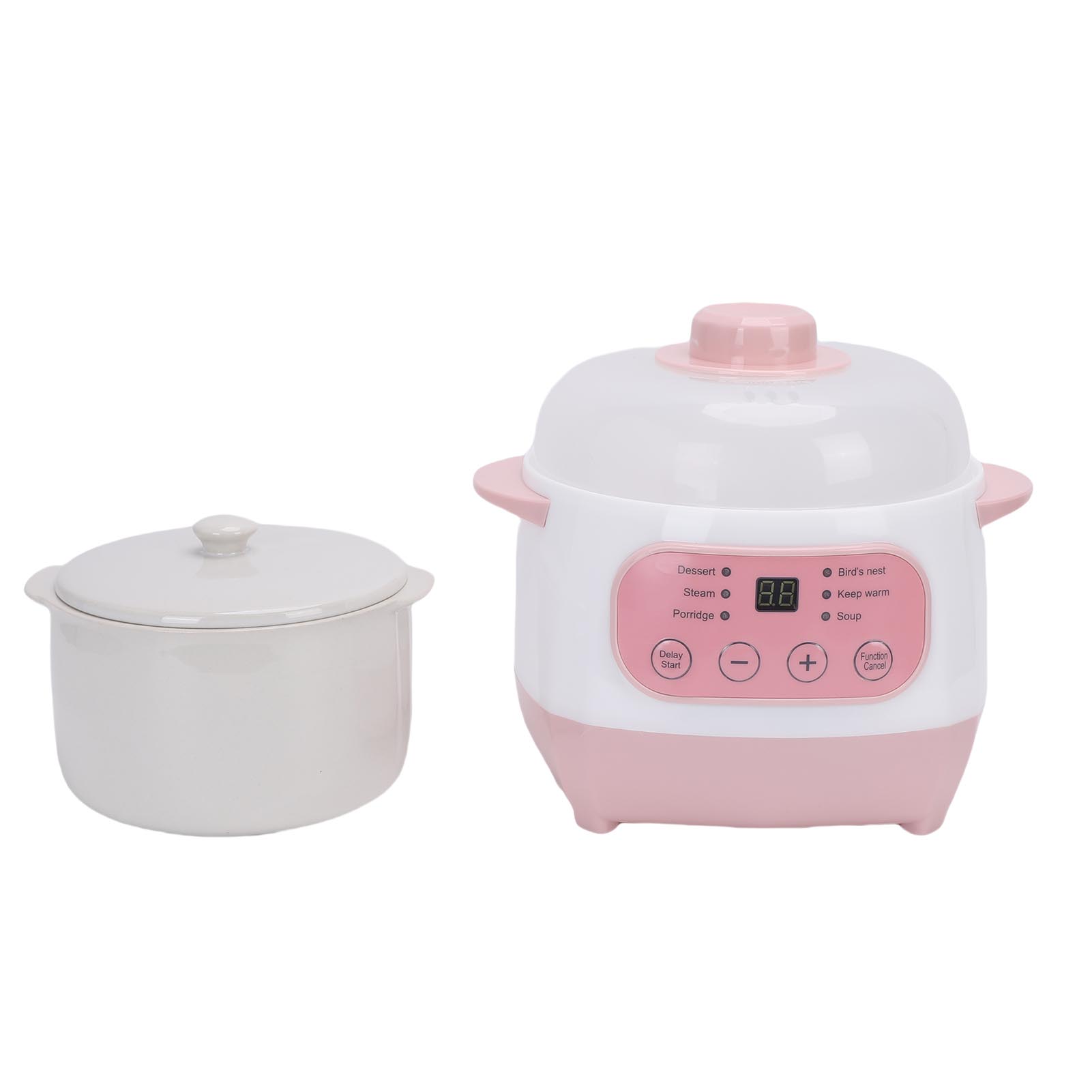 Fishine Elektrische Stoofpot Keramische Multifunctionele Kookpot 1L met Droogkookbeveiliging Ideaal voor Pap Rijst Soep EU Stekker L