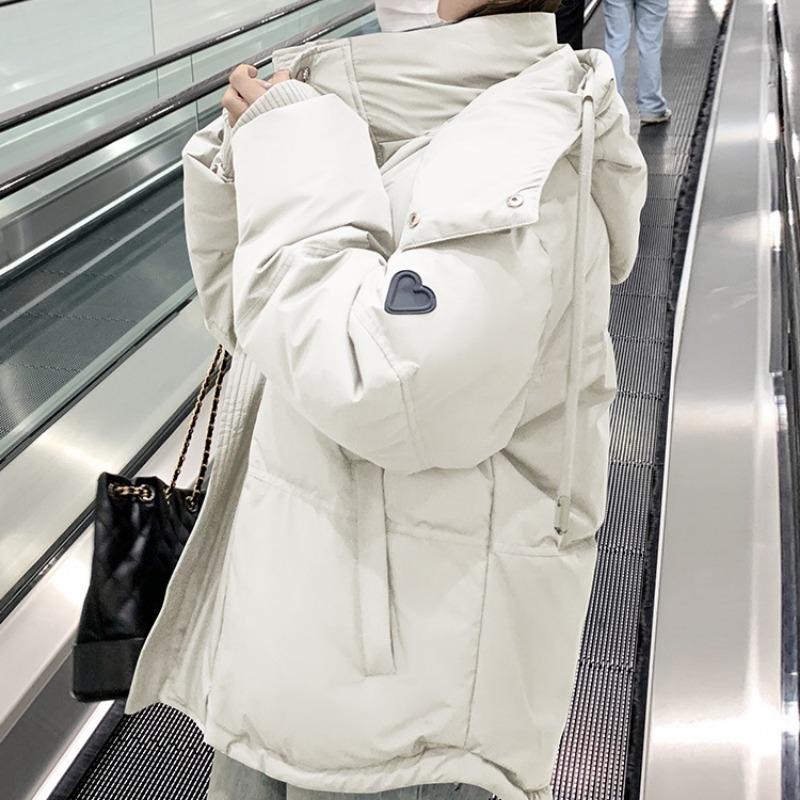 Zima Nowy Krótki Pogrubiony Płaszcz Watowany Bawełną Puchową