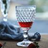 Set von 4 bunten Kristall- Weingläsern Saft Trinkgläsern Geprägtes Muster Glaswaren Glas Haushalts Trinkgeschirr