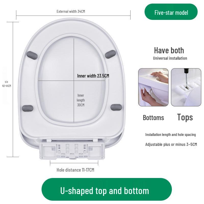 Universal Slow-Close Thickened Toilet Seat Cover by UVO
