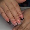 Rhinestone Super Flash French Manicure Wearable Nail Pieces