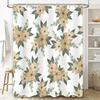 Modern Floral Print Shower Curtain Waterproof Bath Decor Peachy Pink White Green 180x274cm Flower Pattern Shower Curtains Home D