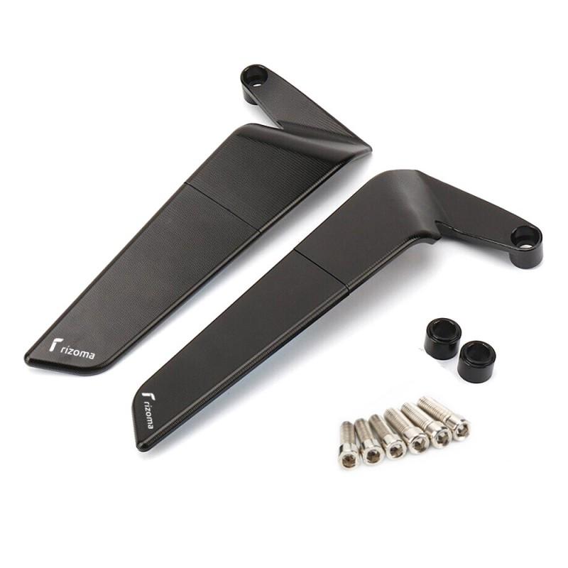 Universal Motorcycle Rearview Mirror With Windshield Wing Kawasaki Yamaha Honda Ducati 8mm 10mm Aluminum Frame Square