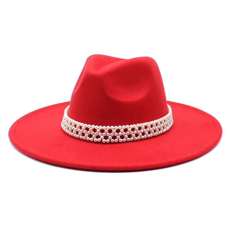 Hepburn Woolen Jazz Top Hat For Men And Women Casual 9.5Cm Big Edge Jazz Hat Felt Hat