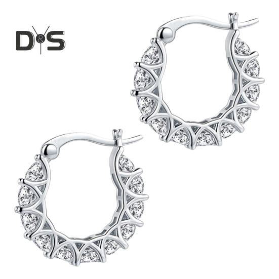 

1 пара женских сережек-обручей с кубическим цирконием, круглые, маленькие серьги-кольца, серьги-клипсы для выпускного вечера, медные круглые серьги серебряный